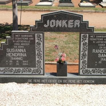 JONKER Randolph Samuel 1943-  &amp; Susanna Hendrina 1940-2004