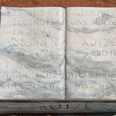 KOTZÉ Susan N. nee SLOW 1925-1986