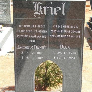 KRIEL Jacobus Daniël 1908-1994 &amp; Olga 1912-2004