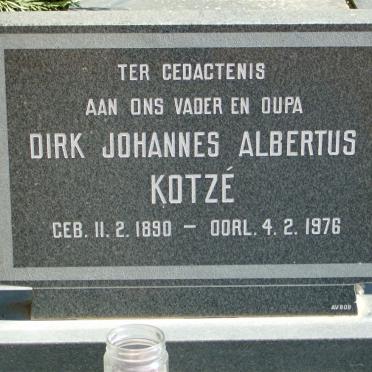 KOTZÉ Dirk Johannes Albertus 1890-1976