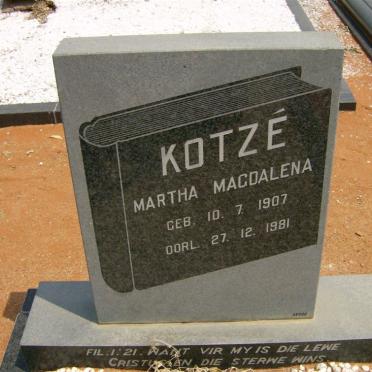 KOTZÉ Martha Magdalena 1907-1981