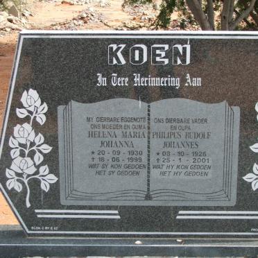 KOEN Philipus Rudolf Johannes 1926-2001 &amp; Helena Maria Johanna 1930-1999