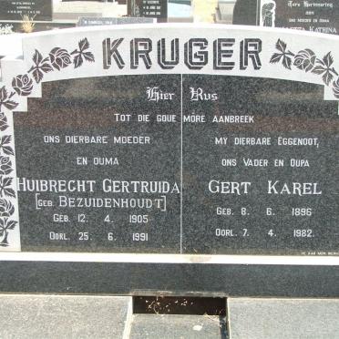 KRUGER Gert Karel 1896-1982 &amp; Huibrecht Gertruida BEZUIDENHOUDT 1905-1991