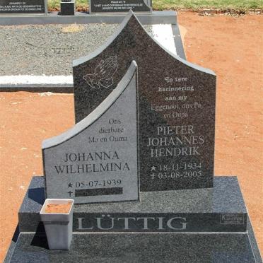 LÜTTIG Pieter Johannes Hendrik 1934-2005 &amp; Johanna Wilhelmina 1939