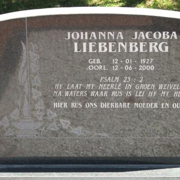 LIEBENBERG Johanna Jacoba 1927-2000