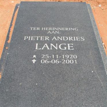 LANGE Pieter Andries 1920-2001