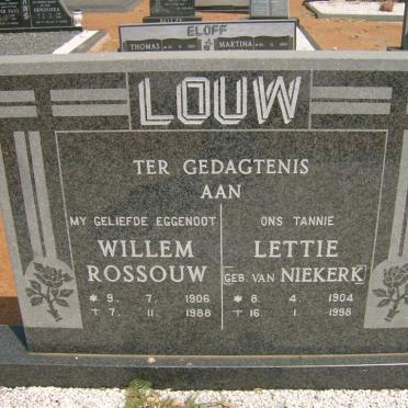 LOUW Willem Rossouw 1906-1988 &amp; Lettie VAN NIEKERK 1904-1998