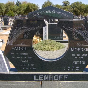 LENHOFF Sam 1920-1987 &amp; Hettie 1930-2003