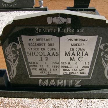 MARITZ Nicolaas J.P. 1904-1990 &amp; Maria M.C. 1913-2001