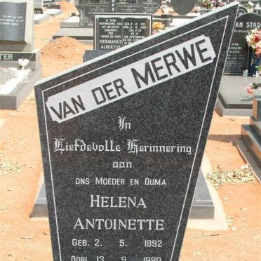 MERWE Helena Antoinette, van der 1892-1980
