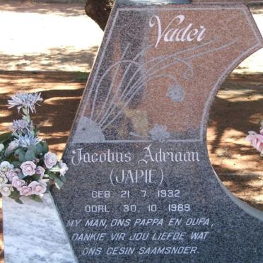 MERWE Jacobus Adriaan, van der 1932-1989