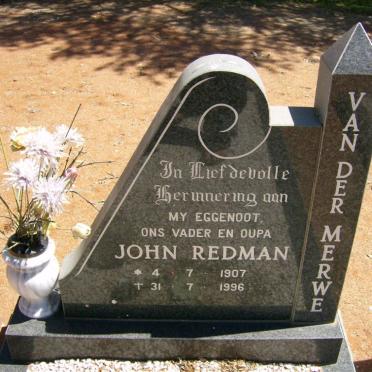 MERWE John Redman, van der 1907-1996 &amp; Hester Fredrika ENGELS 1911-1997