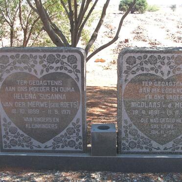 MERWE Nicolaas, v.d. 1891-1964 &amp; Helena Susanna ROETS 1899-1971