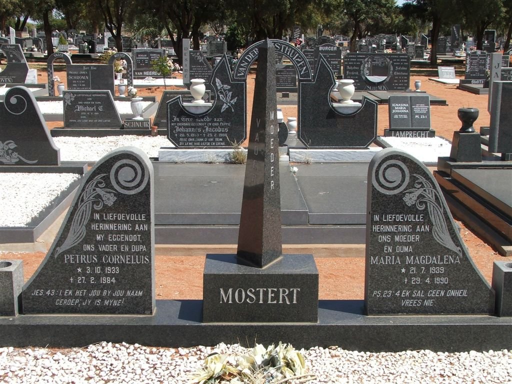 MOSTERT Petrus Cornelius 1933-1984 &amp; Maria Magdalena 1939-1990