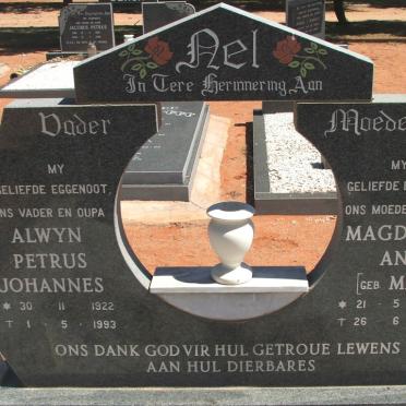 NEL Alwyn Petrus Johannes 1922-1993 &amp; Magdalena Anna MANS 1924-1991
