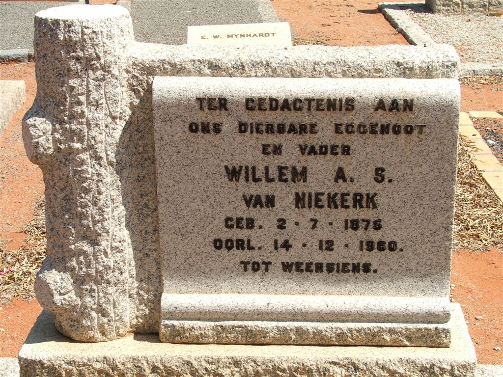 NIEKERK Willem A.S., van 1875-1960