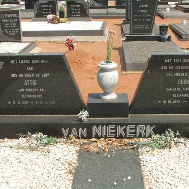 NIEKERK Attie, van 1894-1981 &amp; Susie 1896-1981