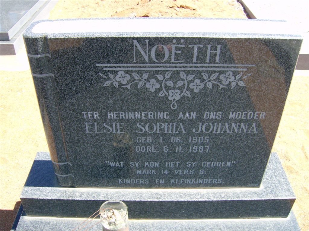 NOËTH Elsie Sophia Johanna 1905-1987