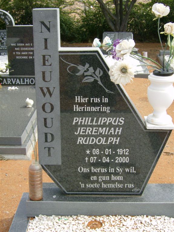 NIEWOUDT Phillippus Jeremiah Rudolph 1912-2000