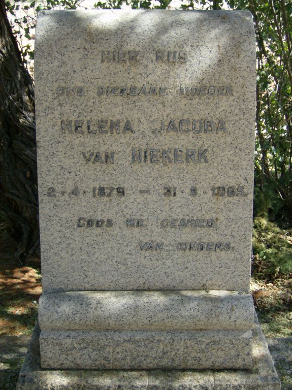 NIEKERK Helena Jacoba, van 1879-1965