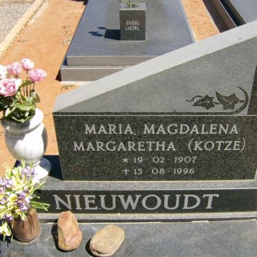 NIEUWOUDT Maria Magdalena Margaretha nee KOTZÉ 1907-1996