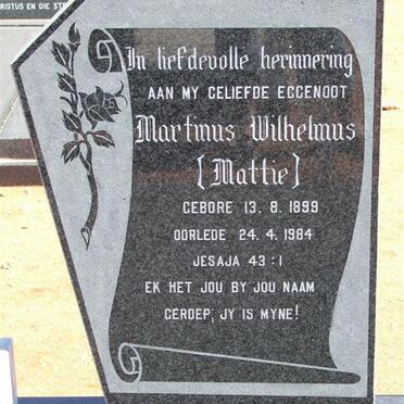 NIEKERK Martinus Wilhelmus, van 1899-1984