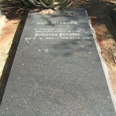 NIEKERK Johanna Jacoba, van nee STRAUSS 1894-1975