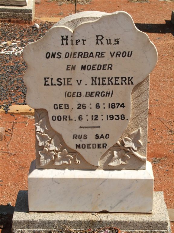 NIEKERK Elsie, v nee BERGH 1874-1938