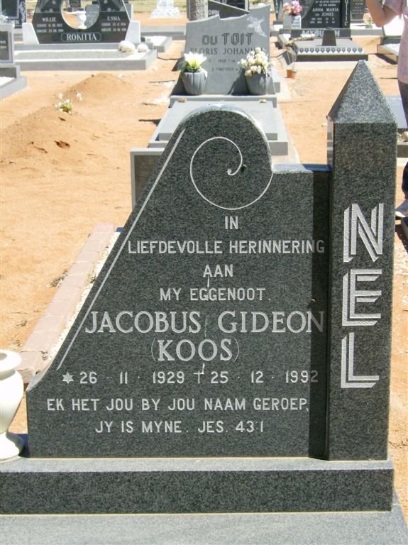 NEL Jacobus Gideon 1929-1992