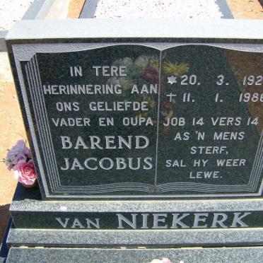 NIEKERK Barend Jacobus, van 1926-1986