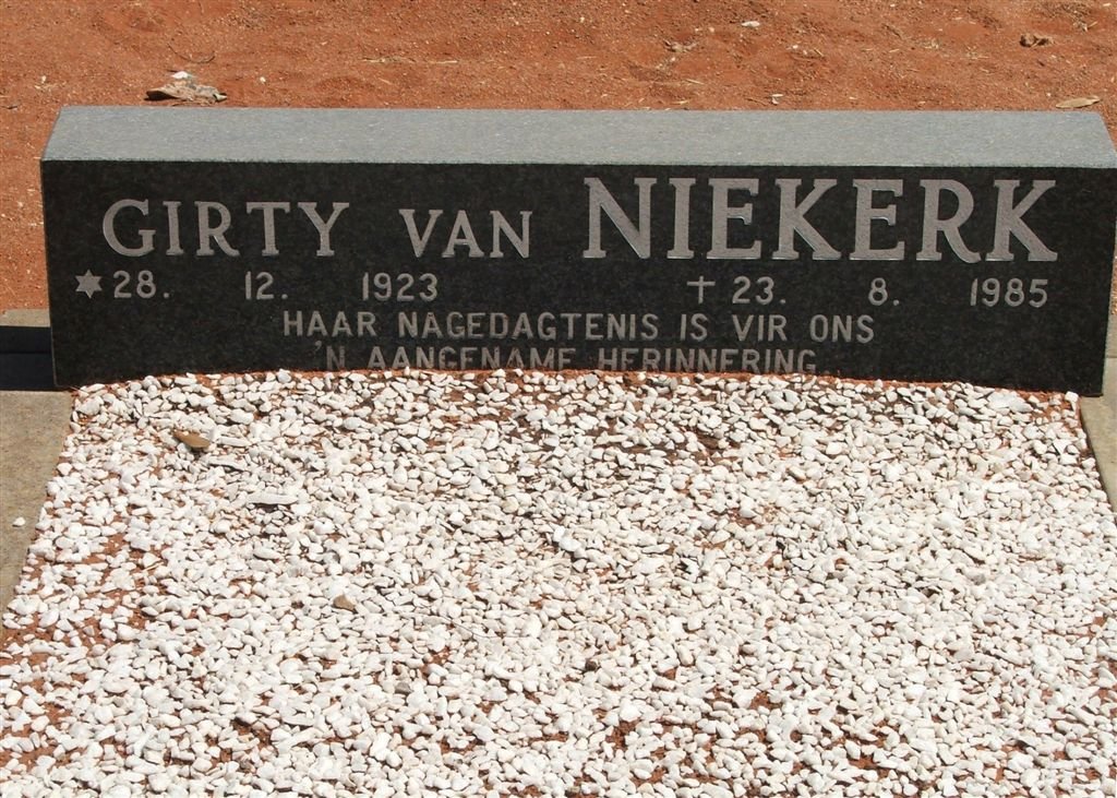 NIEKERK Girty, van 1923-1985