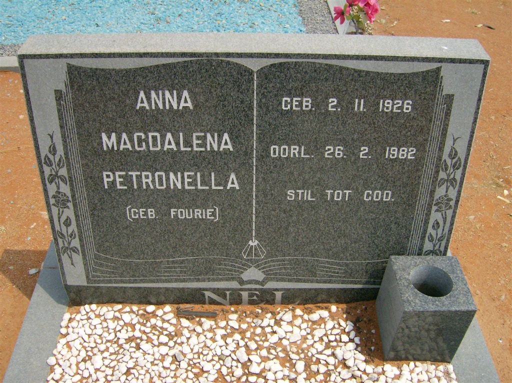 NEL Anna Magdalena Petronella nee FOURIE 1926-1982