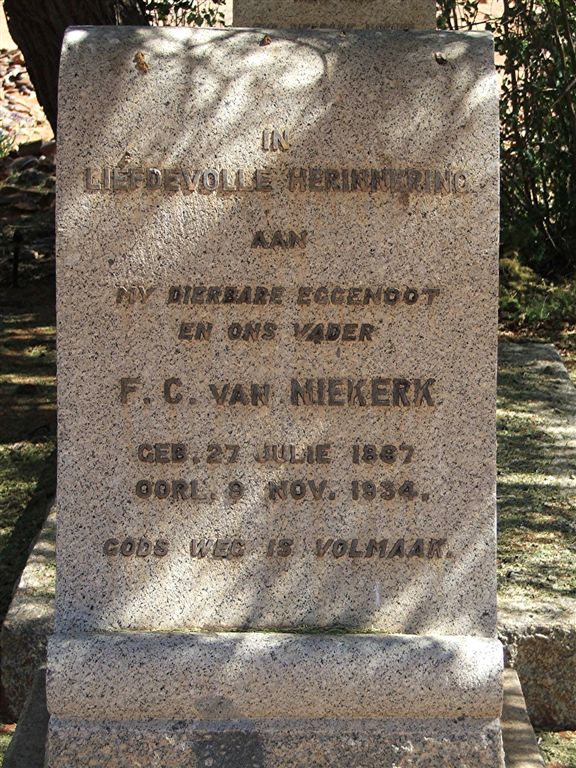 NIEKERK F.C., van 1867-1934