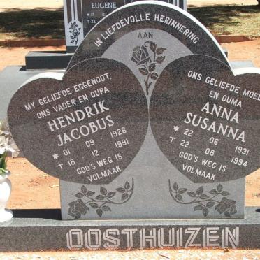 OOSTHUIZEN Hendrik Jacobus 1926-1991 &amp; Anna Susanna 1931-1994