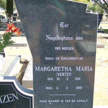 OOSTHUIZEN Margaretha Maria nee VENTER 1916-1999