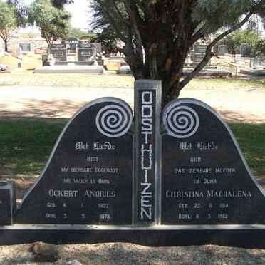 OOSTHUIZEN Ockert Andries 1902-1975 &amp; Christina Magdalena 1914-1982