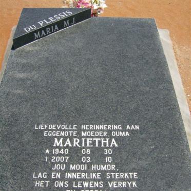 PLESSIS Maria M.J., du 1940-2007