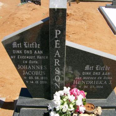 PEARSON Johannes Jacobus 1933-2001 &amp; Hendrieka J. 1934-