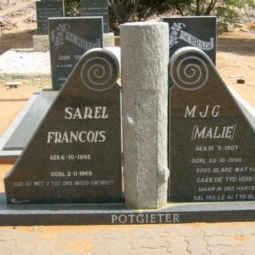 POTGIETER Sarel Francois 1895-1969 &amp; M.J.G. 1907-1990