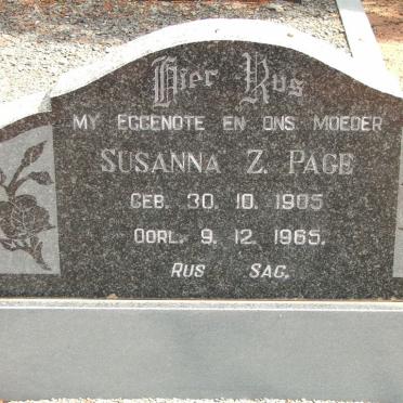 PAGE Susanna Z. 1905-1965