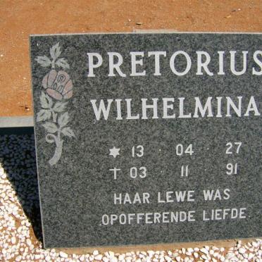 PRETORIUS Wilhelmina J. 1927-1991