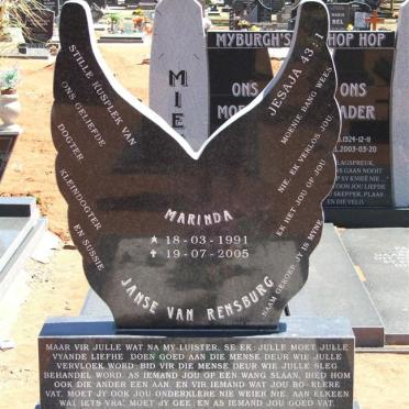 RENSBURG Marinda, Janse van 1991-2005