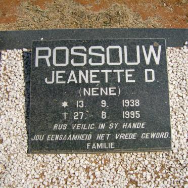 ROSSOUW Jeanette D. 1938-1995