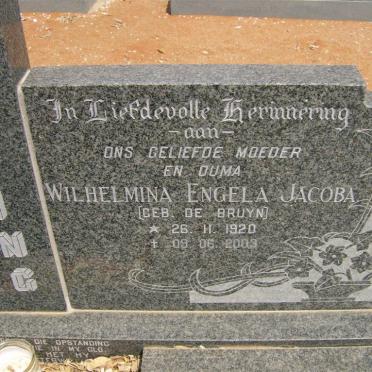 RUPPING Wilhelmina Engela Jacoba nee DE BRUYN 1920-2003