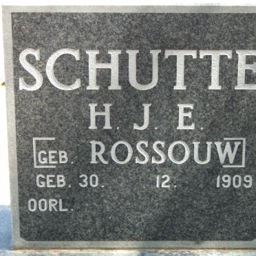 SCHUTTE H.J.E. nee ROSSOUW 1909-