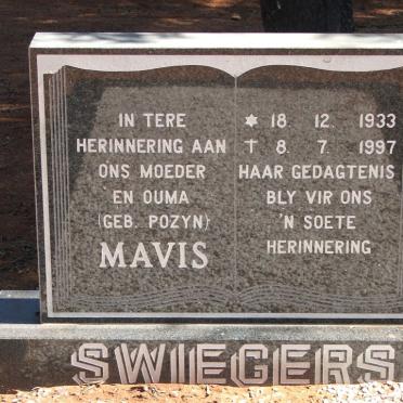 SWIEGERS Mavis nee POZYN 1933-1997