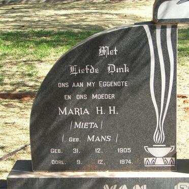 SCHALKWYK Maria H.H., van nee MANS 1905-1974