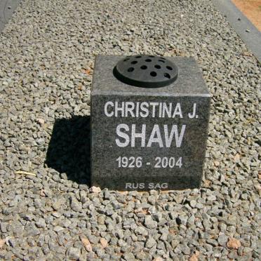 SHAW John 1922-1992 &amp; Christina J. 1926-2004