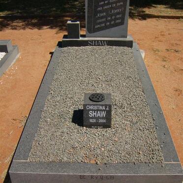SHAW John 1922-1992 &amp; Christina J. 1926-2004