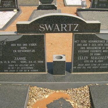 SWARTZ Jannie 1901-1996 &amp; Ellen Magdalena 1903-1979
